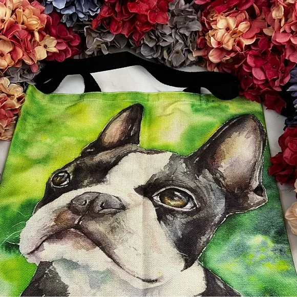 Eco-Friendly Adorable Boston Terrier Folding Tote Bag - Picture 8 of 12